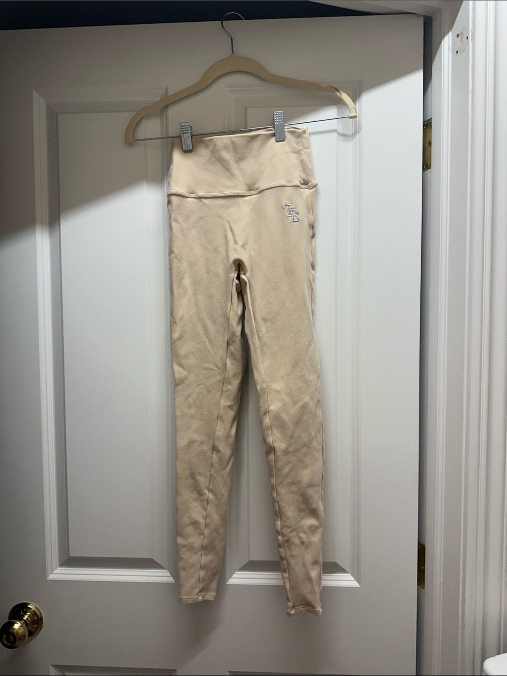 The Bar High-Waist Beige Leggings - sz xs